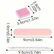 5/10/15/20 Set Pink Mini Nail Buffer Set, Nail Supplies For Nail Art, Includes Nail File And Wooden Stick Nail Buffing Tool Nail Kit, Professional Manicure Set - Baby Pink - View 3
