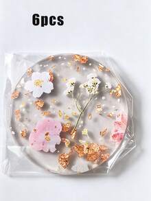 1pc 2D Flat Acrylic Coaster, Printed Decorative Beverage Coaster, Waterproof Outdoor Table Mat, Heat-Resistant Desktop Protector, Ideal Gift For Wedding, Birthday, Mother's Day, Home Dining Table Decor Accessory - Multicolor - View 11