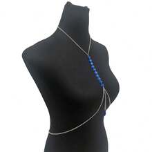 1pc Thin Chain Layered Body Chain, Skin-Friendly Material, Solid Color Body Chain For Women's Camisole Dress, Niche Slimming Body Jewelry - Multicolor - View 5