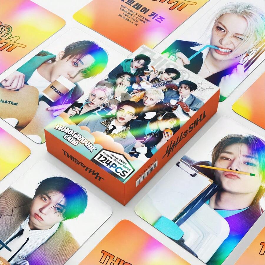Zojirushi 124pcs Laser Cards S TRAYKIDS Mini 10-Pack THIS&THAT Flash Cards LOMO Cards Photocard, Photo Cards, Arirang, 21 Accessories, Bangtan, Photo Card, Photocard - A - View 1