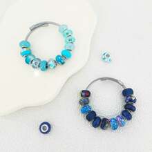 31/51/101 Pieces European-Style Large-Hole Beads-Mixed-Color, Assorted-Style Spacer Beads-Suitable For DIY Beaded Keychains, Necklaces, And Bracelets. - Dark Blue, Light Blue, Purple - View 6