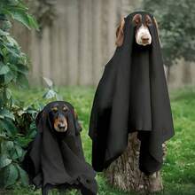 8PCS-Pet Halloween Ghost Cape Cosplay Costume, Spooky Ghost Cloak Party Dress-Up Outfit & Photo Prop For Small Medium Dogs Cats Halloween Party Decor - Multicolor - View 9