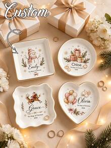 Personalised Photo Trinket Dish: Custom Jewelry Ring Dish, Wedding Gift, Bridesmaid Proposal, Trinket Tray For Best Friend, Bestie - Multicolor - View 3