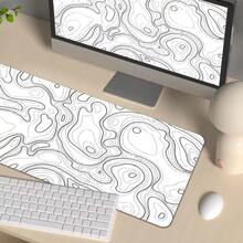 Black And White Mouse Pad, Topographic Map Large Gaming Mouse Pad - Extended Contour Mouse Pad, Laptop Keyboard Pad, With Non-Slip Rubber Base, Stitched Edge Soft Cloth Mouse Pad, For Home Office - View 4