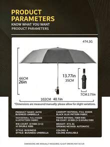 1pc Folding Umbrella - UPF50+ Sun Protection & Rainproof, Wind-Resistant Reinforced Ribs, One-Touch Automatic Open/Close, Portable Design; Suitable For Business, Outdoor Travel, Commuting, Beach And Camping; Unisex, Protection For Hot Weather, Large Wind-Resistant Canopy, Durable And Sturdy; Perfect For Summer Vacation And Back To School Season - Multicolor - View 3