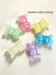 6pcs Acrylic Smooth Bear Shaped Beads For Fashionable 3d Jewelry Making, Universal Phone Chain, Diy Crafts - Glossy Bear - View 13