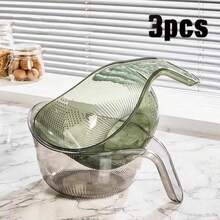 1 cái rổ lọc trong suốt có tay cầm, rổ lọc nhựa đa năng dùng cho gạo, trái cây và rau củ, dụng cụ nhà bếp - Nhiều màu - Xem 14