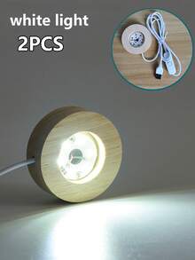 2 Buah Lampu Malam LED 6CM, Alas Lampu LED Kayu Solid, Lampu Malam Dekorasi Meja, Antarmuka USB, Cocok untuk Kaca, Bola Kristal, Resin, Dekorasi DIY. Dapat Diberikan Sebagai Hadiah - Dudukan kayu USB - View 15