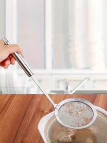 Hot Pot Strainer - Stainless Steel Fine Mesh Oil & Foam Skimmer, Long Handle Wire Mesh Filter, Kitchen Utensil - Multicolor - View 2