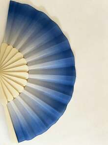 Natural Lotus Wood Gradient Color Folding Hand Fan, Lightweight And Portable, Suitable For Summer Daily Use And Home Decor - Multicolor - View 3