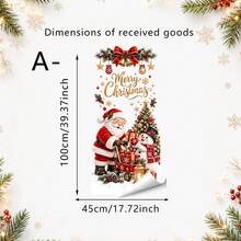1/6pcs Christmas Window Cling, Static Cling, Reusable, For Living Room Window, Santa Snowman Nutcracker Bear Gift Print, Holiday Window Decor - Christmas Window Film - View 17
