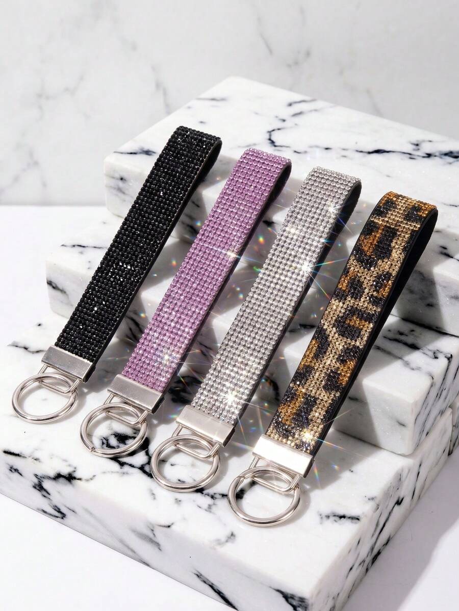 French Style Rhinestone Key Chain, Car Key Chain, Elegant Bag Charm, Christmas And Thanksgiving Gift - Multi-color a - View 1