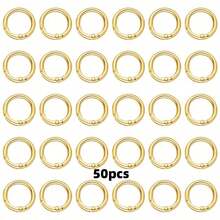 10/20/30 piezas Anillos de hebilla de resorte plano, anillos de metal para llaves, anillos de hebilla redondos, adecuados para llaveros, bolsas, carteras - Reemplazo de ganchos para llaveros, anillos para llaves DIY hechos a mano - 20 mm - Ver 15