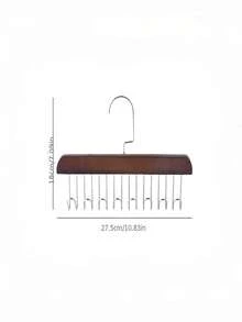 1/3pcs Natural Wood Solid Wood Storage Hanger, 8 Hooks Heavy Duty Upgraded, Underwear Camisole Bag Wardrobe Organizer - Multicolor - View 2