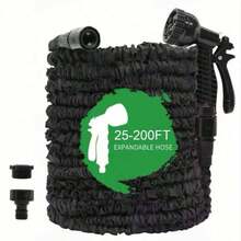 Expandable Magic Garden Hose, Yard Watering Tool, High Pressure Car Wash Water Gun, 25FT-200FT - A - View 2