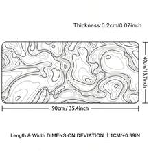 Black And White Mouse Pad, Topographic Map Large Gaming Mouse Pad - Extended Contour Mouse Pad, Laptop Keyboard Pad, With Non-Slip Rubber Base, Stitched Edge Soft Cloth Mouse Pad, For Home Office - View 8