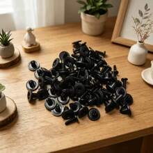  90pcs Universal Auto Fastener Clips Set, Plastic Expansion Rivet Push Clips, For Bumper Fender Door Panel Trim Replacement, Car Interior Exterior Repair Accessories, Body Plastic Retainer Clips Hardware - Black - View 5