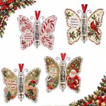 1pc Acrylic Christmas Butterfly Cash Clip Test Tube Gift Box Decoration Butterfly Acrylic Cash Hanging Ornament Tag Money Clip Cash Gift - Multi-color - View 2