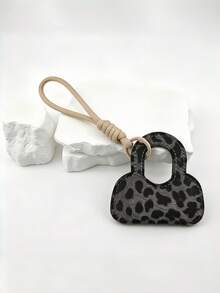 New Hot-Selling Handmade DIY Vintage Leopard Print Mini Bag Charm, 1pc Flocked Small Bag Keychain Pendant, Creative Holiday Gift Souvenir For Lovers And Friends, Creative Gift For Girlfriend, Holiday Gift, Phone Car Accessory Key Ring, Holiday Creative Small Gift, Event Gift - Multicolor - View 15