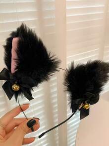 Halloween Cosplay Cat Ear Headband Cat Tail Accessory Handmade Cute Cat Girl Animal Ear Hair Ornament Animal Tail Accessory Set - Multicolor - View 6