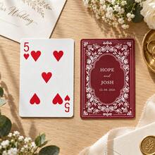 1pc Personalized Custom Name Date Wedding Poker Cards, Vintage Black Floral Back Playing Cards, Wedding Favor Gift For Couples, Party Game Home Decor - Multicolor - View 32