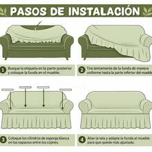 3-Piece Adjustable Elastic Stretch Sofa Cover Set - Lilac Purple - View 2
