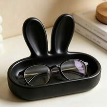 Cute Rabbit Ear Eyeglass Holder Tray, Matte Glasses Storage Dish, Decorative Desktop Organizer For Eyewear, Rings, Small Jewelry, Home Desk Vanity Decor, Gift For Women - Multicolor - View 6