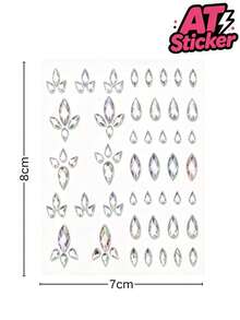 1pc Rhinestone Gem Decor Sticker, Transparent PET Base Self-Adhesive Rhinestone Sticker, Iridescent AB Color Faceted Faux Rhinestone Design, Water Drop And Marquise Shape Multi-Specification Rhinestone Decor, Can Be Combined And Assembled Into Butterfly Pattern, 3D Glossy Texture, Self-Adhesive Backing, Easy To Apply, No Residue After Removal, Lightweight And Thin, Suitable For Curved Surfaces, Elegant And Exquisite Decor Sticker, Suitable For Instant Cameras And Various Smooth Hard Objects For Appearance Beautification And Personalized Appearance Modification - Decorative Stickers - View 6