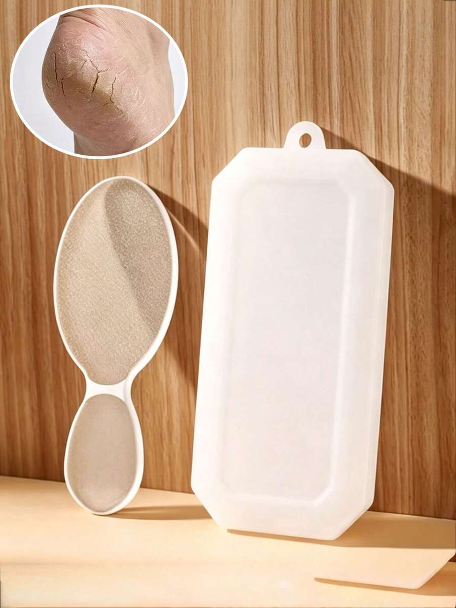 2pcs Nano Foot Scrub Set (With Storage Box), Durable Foot Dead Skin Removal Tool, Sturdy Single-Piece Structure, Suitable For Home Use, Foot Bath SPA, Professional Foot File For Removing Hard Dead Skin And Cracked Heels, Foot Care Repair Tool Set - Multicolor - View 1