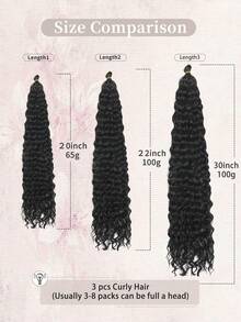 Natural Wavy Long Deep Water Wave Synthetic Heat-Resistant Hair Extensions, Women's Black BUG Chocolate Brown Multicolor Braided Hair Extensions, Suitable For Daily, Holiday, Cosplay, Party And New Year Gift, 5pcs/Pack, Halloween - Black - View 3