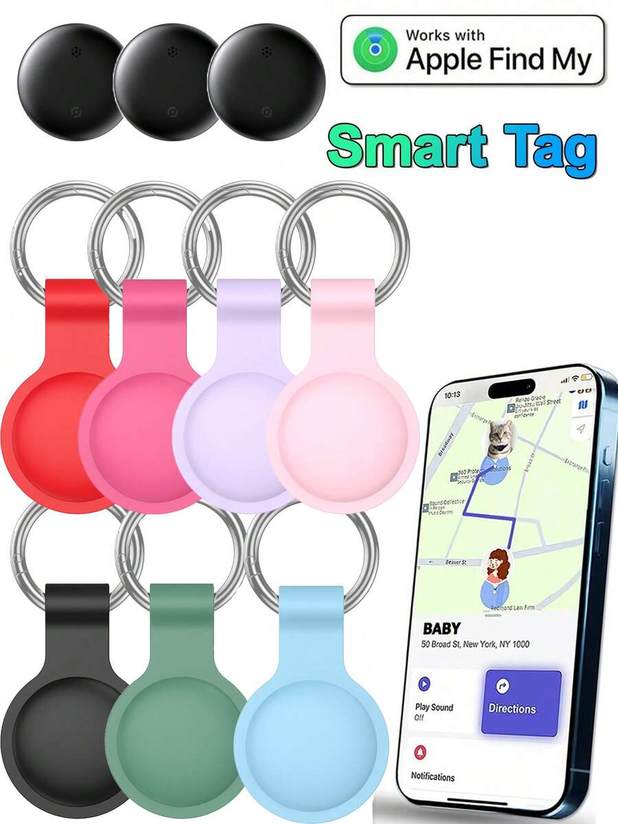 1pc GPS Smart Anti-Lost Tracker - MFi Certified, Real-Time Tracking, No Installation Required, Suitable For Pets, Bags, Luggage, Bicycles, Cars, Compatible With Find My App, Worry-Free Anti-Lost - Multicolor - View 1
