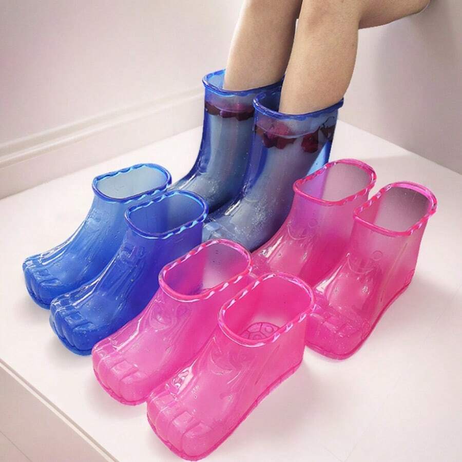 2pcs Portable Foot Bath Basin, Hot Compress Massage Foot Soak Storage Box, Hot Water Soaking Relieves Foot Fatigue, Lightweight And Easy To Carry, Home And Travel Foot Care Accessory (Price For 1pc, Not 1 Pair) - Multicolor - View 1