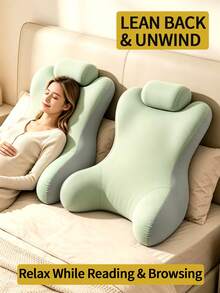 Bantal Sandaran Punggung Busa Memori, Cocok untuk Membaca di Tempat Tidur, Desain Ergonomis, Bantal Kursi Penopang Punggung Tinggi, Bantal Sandaran Punggung dan Pinggang dengan Sandaran Lengan, Bantal Kursi Sandaran Punggung Tempat Tidur, Kursi Santai, Cocok untuk Bermain Game, Membaca, Bermain Ponsel, Bekerja dan Bersantai, Hadiah Halloween, Natal - A - View 1