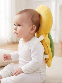 Upgraded Baby Protective Pillow, Thickened And Widened Baby Head Protection Pillow For Crawling And Walking, Adjustable, Breathable, Non-Stuffy, Baby Head Protection Pillow, Baby Walking Supplies, Upgraded Thickened Cartoon Turtle Design Protective Head Cushion - Yellow-green - View 3
