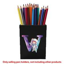 Acrylic Makeup Brush Storage Case Pen Holder Desktop Office Pen Box Study Stationery Organizer Box Dressing Table Storage Brush Holder Suitable For Home School Office Holiday Gift Initial Name 26 Letters Pattern - Black - View 30