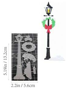 1 Buah Cetakan Pemotong Lampu Jalan Natal, Cetakan Embossing Natal untuk Pembuatan Kartu DIY, Scrapbooking, Jurnal, Album Foto & Kerajinan Kertas - Lampu Jalan - View 10