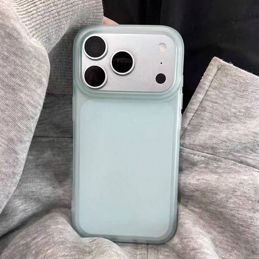 1件極簡軟觸感霧面淺綠色手機殼，適用於 Apple 18 Pro Max 17 Pro Max 16 15 14 13 Pro Max/Pro，半透明防震防摔軟保護套