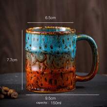 Vintage 150ml Coffee Cup & Tea Cup Dual Use, Colorful Gradient Creative Water Cup, Suitable For Home And Office Tea & Coffee Drinking, Unique Housewarming & Birthday Gift - Multicolor - View 10