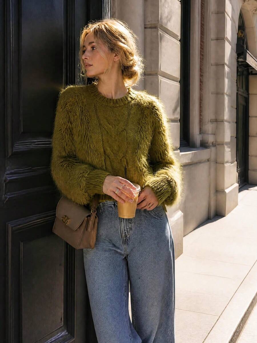 Fashionable Spring/Autumn New Mustard Yellow Casual Elegant Sweater - Yellow - View 1