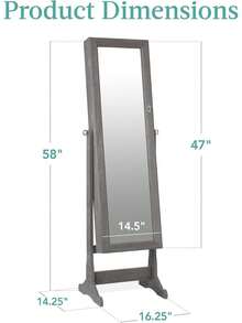 Jewelry Cabinet - Grey - View 2
