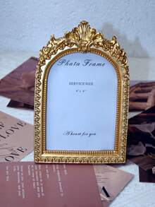 1pc Curved Baroque Style Carved Decorative Picture Frame, High-End Home Decor For Living Room, Bedroom, Decoration Room, Housewarming Gift - A - View 11