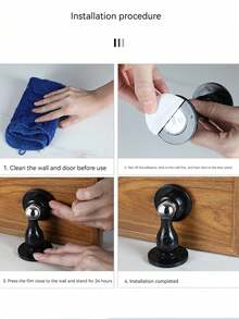 New Short Drill-Free Door Stopper For Home Use - Silent Strong Magnetic Door Stopper For Bathroom And Bedroom (Anti-Collision, Behind-The-Door Type) - No-drill - View 4