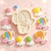 Hot Air Balloon Cloud Silicone Mold Non-Stick Fondant Candy Chocolate Baking Tool For Cake Decoration DIY,Candy Sugar Cupcake Topper, Soap, Candle - Light Grey - View 5