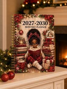 مخطط شهري 2027-2030 - دفتر تقويم 4 سنوات، تصميم عيد الميلاد، مخطط طويل الأمد 2027 مجلد حلزوني، مناسب للنساء، يستخدم للأهداف والجداول والمواعيد وإدارة التنظيم دفتر مخطط شهري، هدية عيد الميلاد - A5 - مشاهدة 1