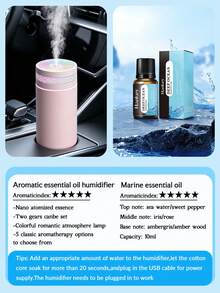 1 Set Black/White Car Humidifier With LED Ambient Light, USB Quiet Aromatherapy Humidifier, Suitable For Essential Oils (5 Fragrance Options), Applicable To Car, Office, Bedroom, Living Room, Study, Plant Room, Car Accessories Decoration, Set Includes 1 Humidifier And 1 Bottle Of Essential Oil, Suitable For All Car Models - A - View 17