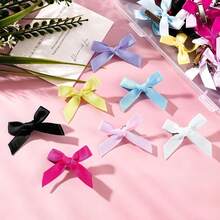 50/30/10pcs Colorful Satin Hair Clips Set, Small Ribbon Bow Crocodile Clips, Women's Hair Accessories - Multicolor - View 4
