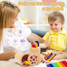Juguete Montessori Madera Sensorial Educativo 1-3 Años - Multicolor - Ver 3