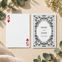 1pc Personalized Custom Name Date Wedding Poker Cards, Vintage Black Floral Back Playing Cards, Wedding Favor Gift For Couples, Party Game Home Decor - Multicolor - View 27