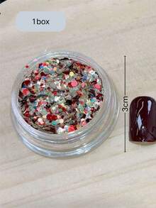 1 Kotak Musim Gugur, Kuku Musim Gugur/Musim Dingin Baru, Glitter Merah Campuran untuk Seni Kuku, Serpihan Tipis Berkilau Berbagai Ukuran, Kilau Cemerlang - MultiWarna - View 6