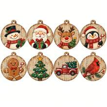 Christmas Decoration Gift Cross-Border Christmas Scene Wooden Santa Claus Series Decorative Hanging Ornament - Multicolor - View 6